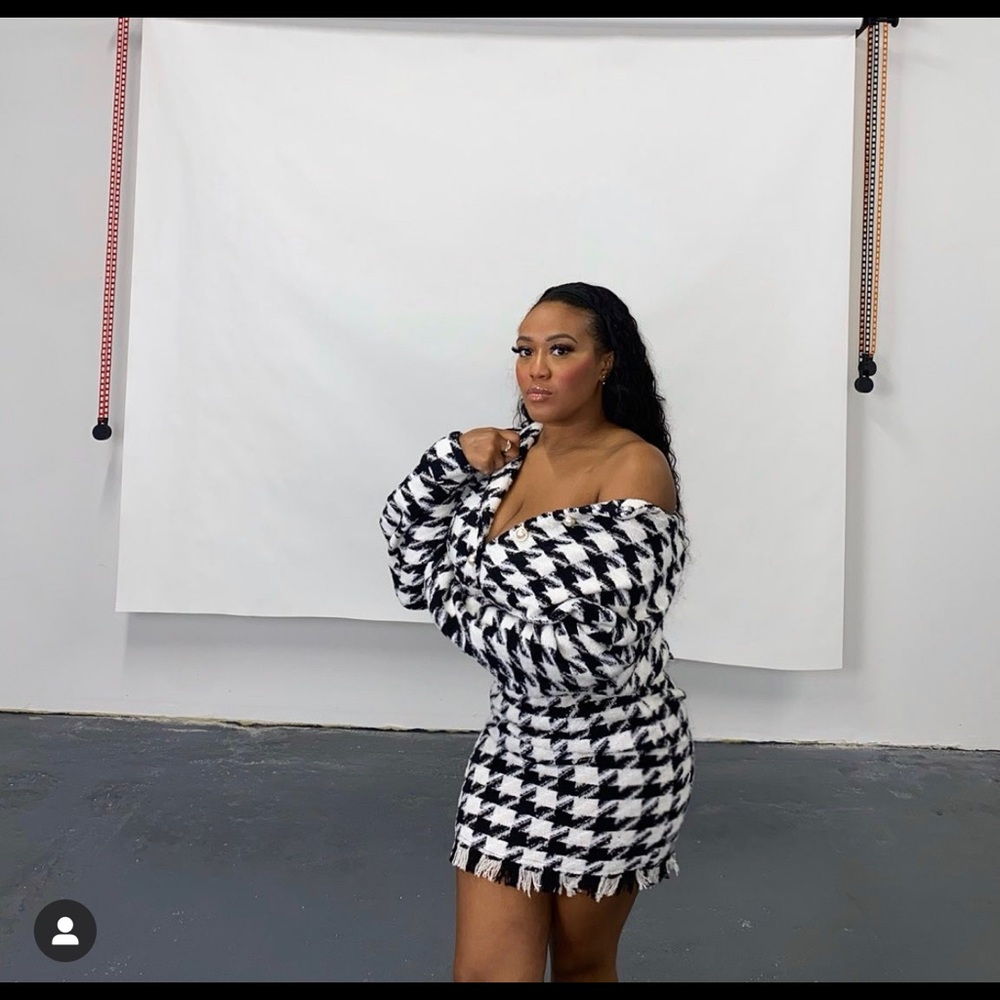 Two piece tweed skirt set